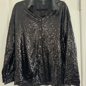 Forever 21 Black Sequin Top
